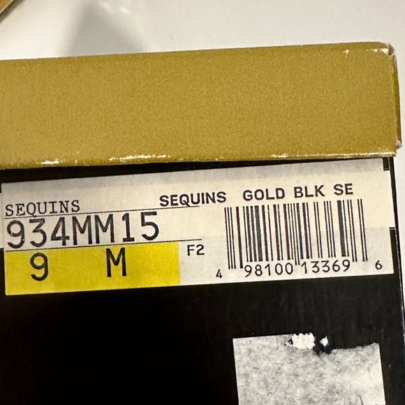 Vintage 70s Marquise Heels Black with Gold Sequins Formal Pumps Womens Size 9 M - Picture 4 of 8